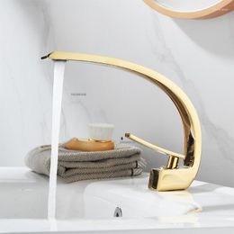 Bathroom Sink Faucets Light Luxurry Gold Basin Faucet Fixture Single Handle Cabinet Water Tap Home Cold Mixer