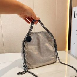 Designer Stella Mccartney bag woman tote metallic chains knitting tiny falabella shoulder bags Socialite pearly lustre handbag crossbody purse