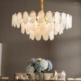 Chandeliers Modern White Chandelier For Living Room Gold Led Round Stand Dining Chain Mount Indoor Lighting Fixture