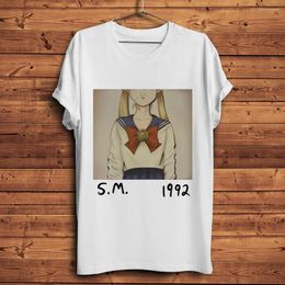 Men's T Shirts Vintage Sailor Cover Funny Anime Shirt Homme Summer White Short Sleeve Men Casual Tshirt Unisex Streetwear Tee