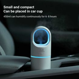 Humidifiers 450ml USB Electric Ultrasonic Cool Mist Air Humidifier Purifier with LED Light for Home Room Car Mini Aroma Humidificador