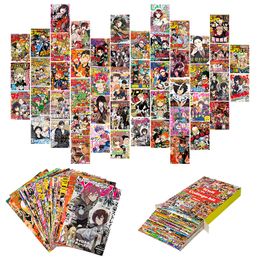 50Pcs Anime Magazine Poster Covers Aesthetic Wall Collage Kit Art Card Decoration for Manga Bright Color Dorm Bedroom Livingroom