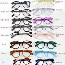 Novos óculos de alta qualidade 15 cores armação johnny depp óculos miopia óculos lemtosh homens mulheres miopia seta rebite tamanho S M L com c278T