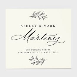 Other Event Party Supplies Wedding Guest Book Personalised Ivory and Black Guestbook Po Album Name Date Calligraphy Handcover for Modern Wedding Deco 230615