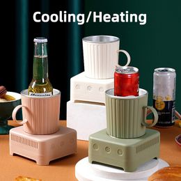 Other Kitchen Tools 2 in 1 Cooler Cup Warmer Cup Beer Bottle Can Soda Drinks Cooling Mug Beverage Cooler 400ml Thermostatic Coaster Cup 12V 230614