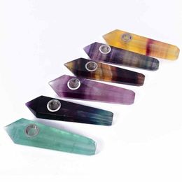 Complete variety Natural Quartz Crystal Smoking Pipes Energy stone Wand Healing Obelisk Tower Points Gemstone Tobacco Pipe w/gift box Oqvgi