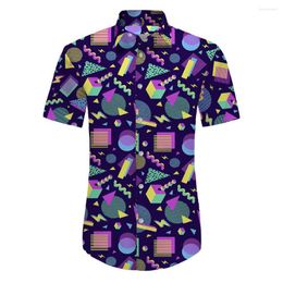 Men's Casual Shirts Men's Shirt Vintage 80's 90's Print Short Sleeve Street Hawaiian Beach Harajuku