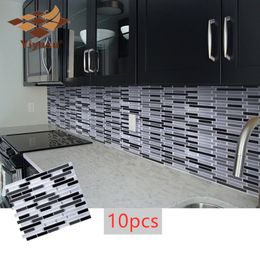 10pcs-Mosaic Self Adhesive Tile Backsplash Wall Sticker Vinyl Bathroom Kitchen Home Decor DIY