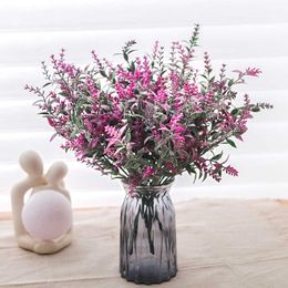 Dried Flowers Artificial Plastic Lavender Bouquet For Home Decor Wedding Living Room Garden Indoor Arrange Fake Outdoor Crafts
