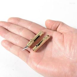 Brass Keychain Outdoor Pocket Knife Key Chain Multifunctional Keyring Tools Men Portable High Quality Ring Women Mini Metal Emel221838