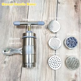 Manual Noodle Makers Manual Stainless Steel Noodle Maker Press Pasta Machine Crank Cutter Fruits Juicer Cookware Making Spaghetti Kitchen Tools 230614