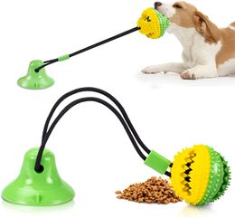 1PCS Dog Molar Bite Toy Multifunction Pet Tooth Cleaning Treat Ball Dog Chewing Toy With Suction Cup Puppy IQ Training Supplies