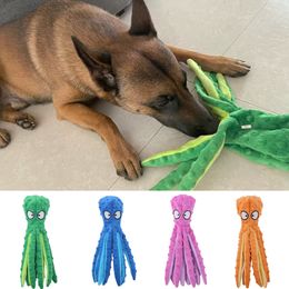 No Stuffed Plush Dog Squeaky Toy Ring Paper Pet Chew Toys for Medium Large Dogs Cleaning Teeth Puppy mascotas Supplies Octopus