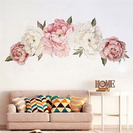 Large Peony Flower Wall Sticker Kids Room Decal Nursery Arts 40*60Cm DIY Home Decoration Romantic Bedroom Display