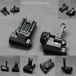 Tactical Scope Flip Up 300 Meter Folding Front Rear Sight With 1913 Picatinny Weaver Mount Base For M4 AR15 Hunting Arisoft Access262a