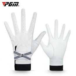 Sports Gloves 1Pair Pgm Golf Women With Mark Sheep Skin Breathable Genuine Leather Sport AntiSlip Training Mittens Elegant 230615