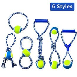 Cotton Dog Puppy Rope Toy Knot Chew Teeth Cleaning Tug Toys Pet Playing Training Ball For Small Medium Large Dogs