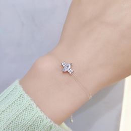 Link Bracelets 2023 Sell Sweet Trendy Women's Bracelet Fashion Invisible Transparent Line Brass Horse Eye Zircon Jewelry Woman