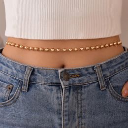 New Fashion Rice Beads Beaded Sexy Bellybutton Chain Waist Chain for Women Geometric Alloy Slim Waist Adjustable Jewelry