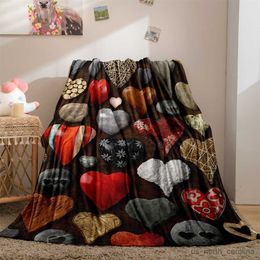 Blankets Love Stone Pattern Blanket Comfortable Lightweight Warm Flannel Throw Blankets for Home Bed Sofa Summer Air Conditioner Blanket R230615