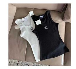 Womes Designer Tank Crop Top Designer Top Camis Anagram broderad bomullsblandning Tank Topp Shorts T Shirts Yoga Suit Sticked Fitness Sports Ladies Tees Tops 524