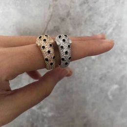 Designer Trendy Carter full diamond leopard ring personality trend classic head live broadcast Jewellery O3MX