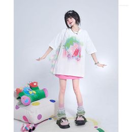 Women's T Shirts White Strawberry T-shirts Printed Short Sleeve Top 2023 Korean Fashion Version Loose Casual Bottom Female Clothing