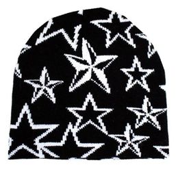 Beanie/Skull Caps Hats Cap Knitted Pullover Wool Hat Caps Star Printed Warm Hat Hip-hop Beanie Street Punk Winter Knitted Cap Y2K Gothic Unisex 230614