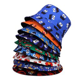 Summer Vintage Printed Women Men Reversible Fisherman Hat Foldable Cartoon Street Hip Hop Bucket Hats316J