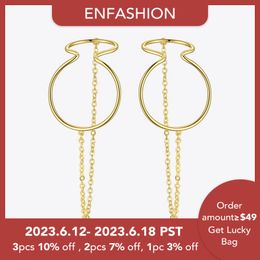 Ear Cuff ENFASHION Curve Line Ear Cuff Clip On Earrings For Women Gold Colour Big Earcuff Earings Without Piercing Jewellery Kolczyki E1124 230614