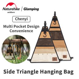Hand Tools Ultralight 156g Triangle Storage Canvas Bag Rack Side Multi Pocket Hanging Layered Camping Accessories 230614