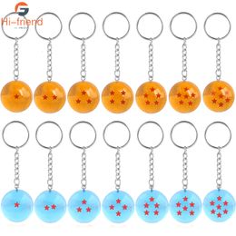 Key Rings 14Pcs Wholesale Animation Z 7-12 Stars Keychain Spherical Metal Pendant Fans Gift Favorites Key Ring Bag Car Jewelry 230614