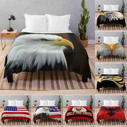 Blanket Bald Eagle Blanket Eagle Decor Throw Blanket US Patriotic Blanket Gifts for Bed Couch Sofa Camping for Kids Boys R230615