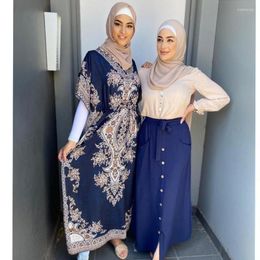 Ethnic Clothing Muslim Fashion Oversize Kaftan Print Long Caftan Dress Dubai Abaya Turkey Abayas For Women White Bottoming Suit Islamic