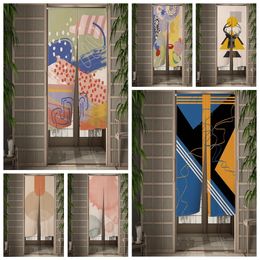 Curtain Abstract Art Japanese Door 3D Printed Painting Noren Doorway Kitchen Entrance Partition Drape Split Hanging HalfCurtain 230615