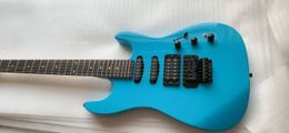 Custom Shop ST Model Blue Electric Guitar 24 Frets Maple Neck SSH Pickup Double Shake Black Guitar Accessories