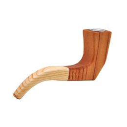 Latest Natural Wood Pipes Portable Dry Herb Tobacco Metal Bowl Innovative Death Sickle Style Handpipes Hand Tube Smoking Cigarette Holder DHL