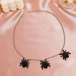 Pendant Necklaces Exaggerate Spider Necklace For Women Men Retro Gothic Black Collar Chain Trendy Party Jewellery Accessories Gift