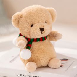 Kawaii Plush Teddy Bear Pillow Toys Plush&Stuffed Animal Dolls Colourful Scarf Bear Nice Birthday Gift for Children