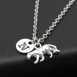 Pendant Necklaces Fashion Simple Leopard Necklace Alphabet Letter Women Chain Friendship Gifts With Card