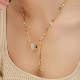 Chains Luxury Metal Women Necklace Design Feeling Letter H Inlaid With Crystal Stone Pendant Neck Chain Sexy Girl Necklet Jewellery Gifts