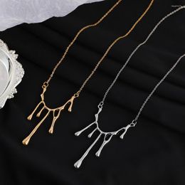 Pendant Necklaces Simple Lava Water Droplet Necklace For Women Romantic Goth Drips Chain Pendants Metal Party Jewelry Accessories