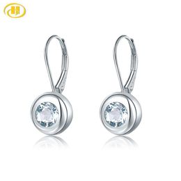 Ear Cuff Hutang Natural Aquamarine Women's Clip Earrings Solid 925 Sterling Silver Blue Gemstone Fine Elegant Bridal Jewelry Ankomst 230614