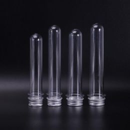 40ml Empty Clear Plastic Tube PET Plastic Test Tube Bottle Used as Face Mask Candy Phone Cable Container with Aluminum Cap Qvbne