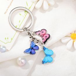 New Popular Cute Metal Butterfly Pendant Key Chain Keyring for Gift
