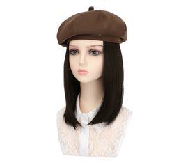 20 Inch Fashionable Bob Wig Cap for Women - Integrated Hat Wig with Multiple Style Choices