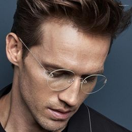 Sunglasses Frames Titanium Alloy Rimless Glasses Frame Men Prescription Eyeglasses Women Myopia Optical Spectacle Man Korean Clear Eyewear