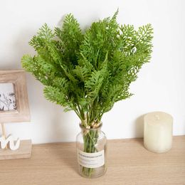 Dried Flowers 3pcs 30cm Artificial Spring Green Mimosa Branch Wedding Home Office Photo Props Party Hotel Table Decoration Fake Flower