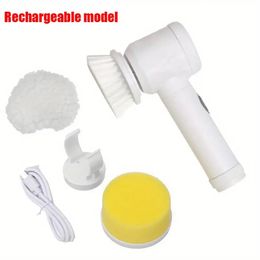 Electric Spin Scrubber, Electric Cleaning Brush 5-in-1 Handheld Kitchen Cleaner Cordless Spin Scrubber, Power Scrubber Bathroom Rechargeable Scrub Brush