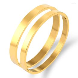 Bangle Simple Round Bangles & Stainless Steel Trendy Charm Bracelets Jewelry For Women Men Lover Wedding Brand Gift Bijoux